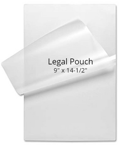 Laminating Pouch Legal Size 9" x 14-1/2"