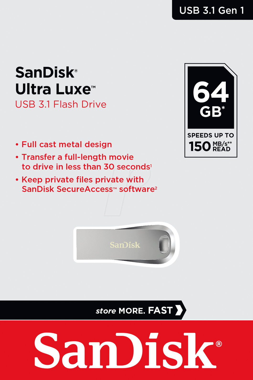 SanDisk Ultra Luxe 64GB USB 3.1 Flash Drive
