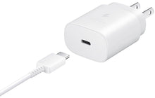 Load image into Gallery viewer, SAMSUNG 25W SUPER FAST WALL CHARGER W/ USB-C TO USB-C CABLE
