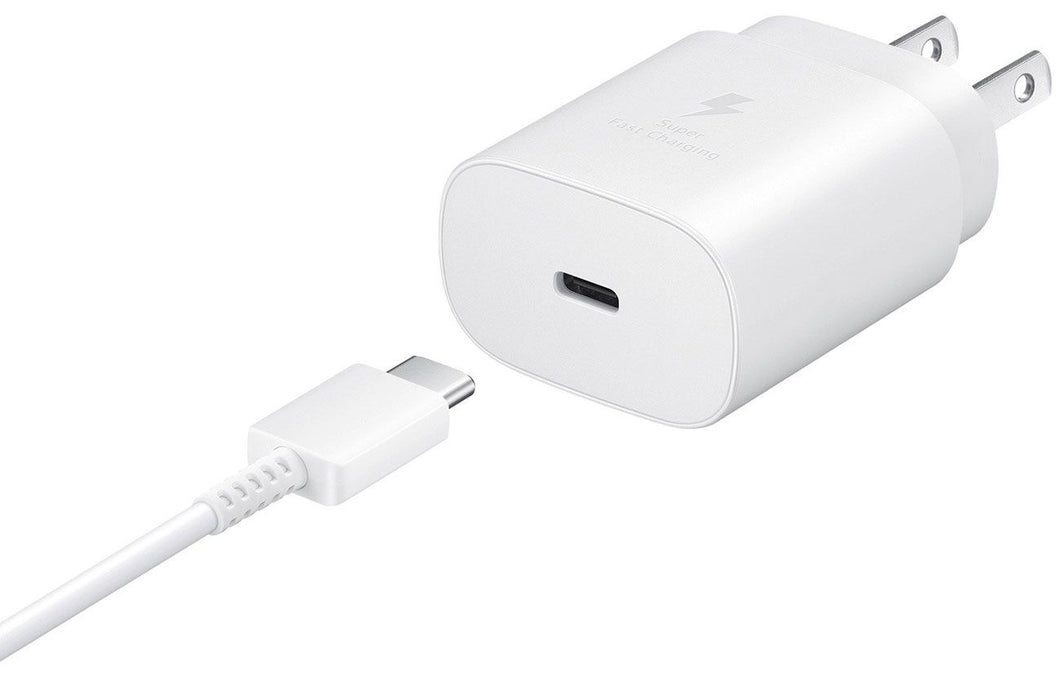 SAMSUNG 25W SUPER FAST WALL CHARGER W/ USB-C TO USB-C CABLE