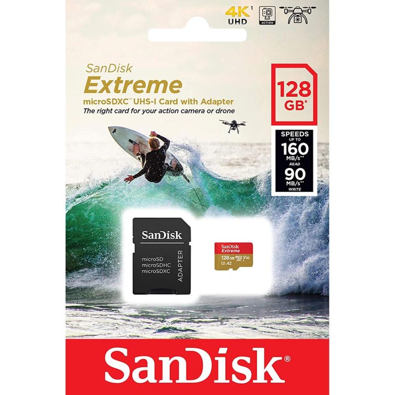 Sandisk Extreme U3 128GB Micro-SD + Adp CL10