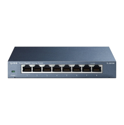 TP-LINK TL-SG108 8-Port 10/100/1000Mbps Desktop Gigabit Steel Cased Switch