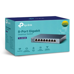 TP-LINK TL-SG108 8-Port 10/100/1000Mbps Desktop Gigabit Steel Cased Switch