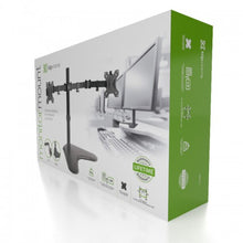 Load image into Gallery viewer, KLIPX STAND FOR 2 LCD DISPLAYS - PLASTIC, HIGH-GRADE STEEL NLACK SCREEN SIZE 13&quot; -  32&quot;