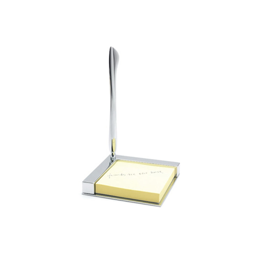 Metal/Chrome - Desk Top Memo Pad with Letter Opener and Pen in Black Box