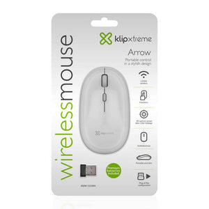 KLIP XTREME WIRELESS MOUSE 2.4GHz - CLASSIC WHITE - 4 BUTTONS 1600dpi