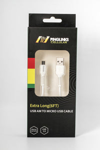 PINGLINKS PREMIUM MICRO USB 6' CABLE LIFETIME WARRANTY