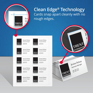 Avery® Clean Edge® Business Cards, Two-Side Printable, Glossy/Matte Back, 2" x 3-1/2", 200 Cards (8859)