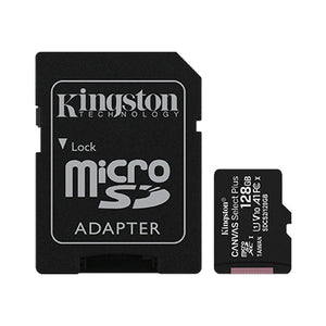 Kingston Canvas Select Plus microSD 128GB Card Class 10 (SD Adapter Included)
