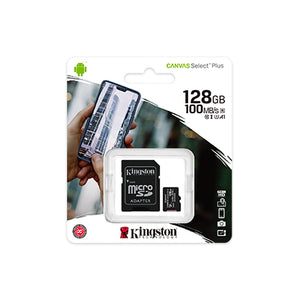 Kingston Canvas Select Plus microSD 128GB Card Class 10 (SD Adapter Included)