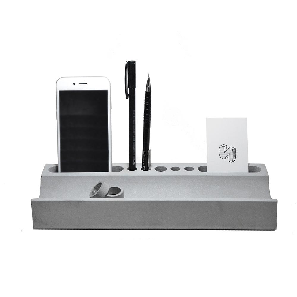 GREY CONCRETE DESK ORGANIZER