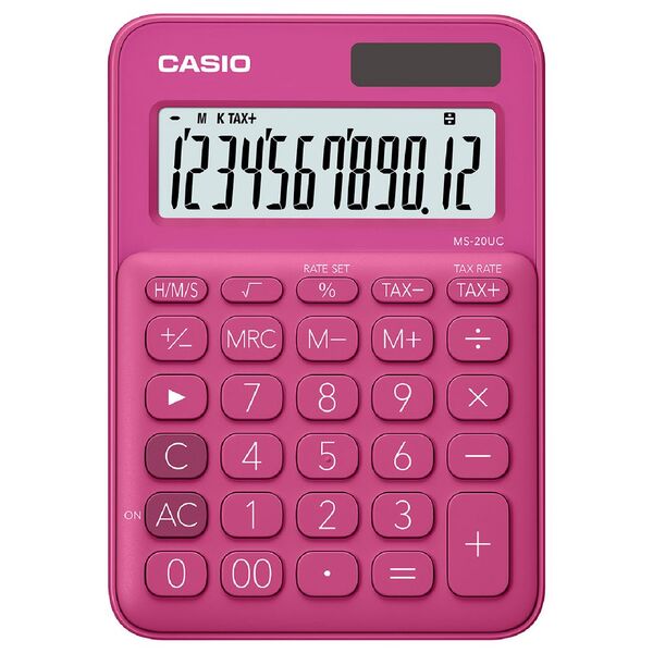 CASIO XLG DISPLAY TIME TAX CALCULATOR PINK