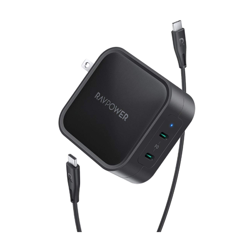 RAVPOWER PD PIONEER 90W 2-PORT USB C WALL CHARGER BLACK