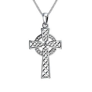 JEWELRY CROSS W18" CHAIN NECKLACE SILVER