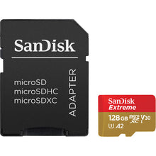 Load image into Gallery viewer, Sandisk Extreme U3 128GB Micro-SD + Adp CL10
