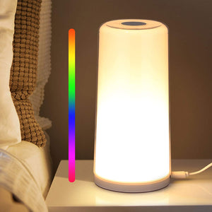 ALBRILLO TABLE LAMP - TOUCH SENSOR BEDSIDE LAMP, DIMMABLE WARM WITH TOUCH LAMP AN DRGB COLOR CHANGING NIGHTSTAND