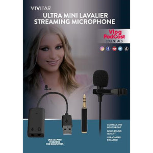 Vivitar Ultra-mini Lavalier  Streaming Microphone