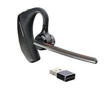 Load image into Gallery viewer, PLANTRONICS VOYAGER 5200-UC BLUETOOTH HEADSET BUNDLE WITH WALL CHARGER, USB DONGLE AND CHARGING CASE