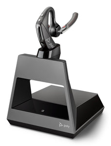 PLANTRONICS VOYAGER 5200-UC BLUETOOTH HEADSET BUNDLE WITH WALL CHARGER, USB DONGLE AND CHARGING CASE